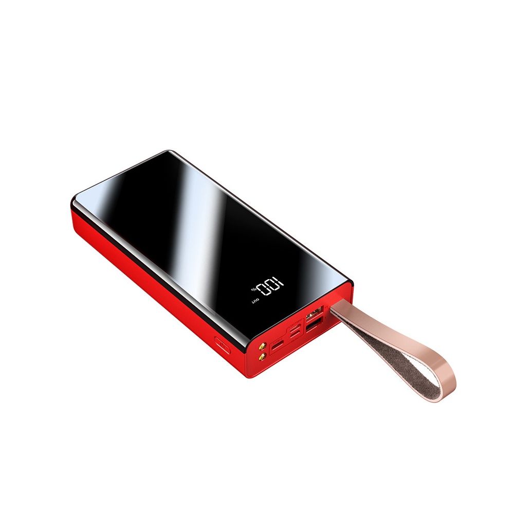 Mirror digital display large capacity power bank Red-20000MA