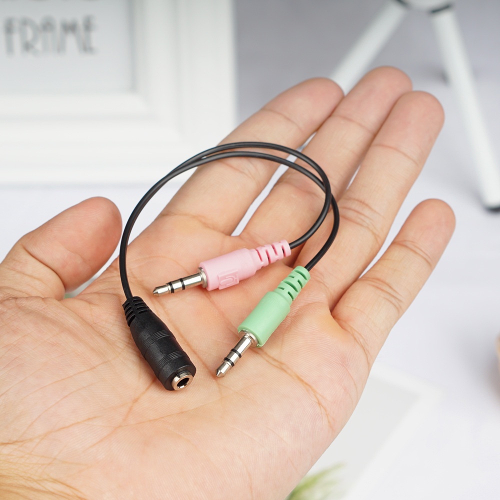 Computer Splitter Cable 1-to-2 Microphone Adapter Cable Computer Adap...
