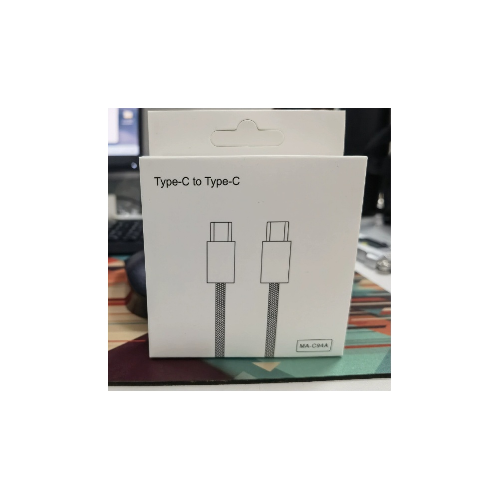 PD Protocol 60W Fast Charging Phone Data Cable White-C To C 1M Data C...