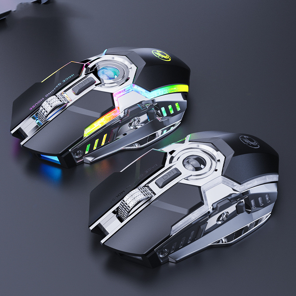 7-button 2.4G Silent Charging RGB Streamer Horse Racing Wireless Gami...