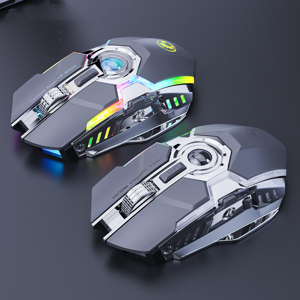 7-button 2.4G Silent Charging RGB Streamer Horse Racing Wireless Gami...