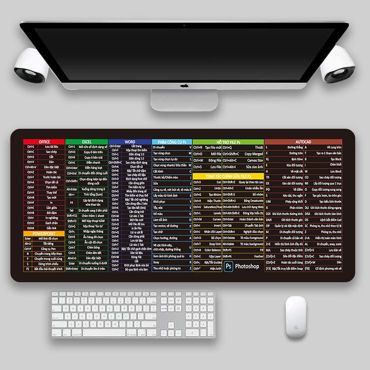 Shortcut Key Mouse Pad Oversized Thickened Desk Keyboard Pad - 400X80...