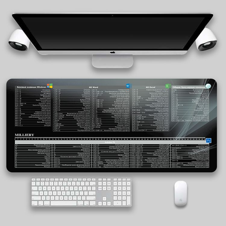 Shortcut Key Mouse Pad Oversized Thickened Desk Keyboard Pad - 400X90...