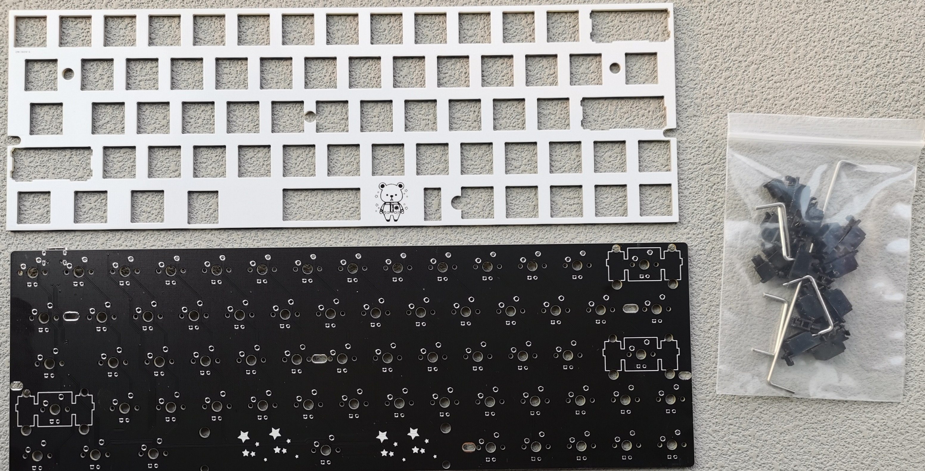 Customized Mechanical Keyboard Kit Left 64 Glass Fiber Positioning Pl...
