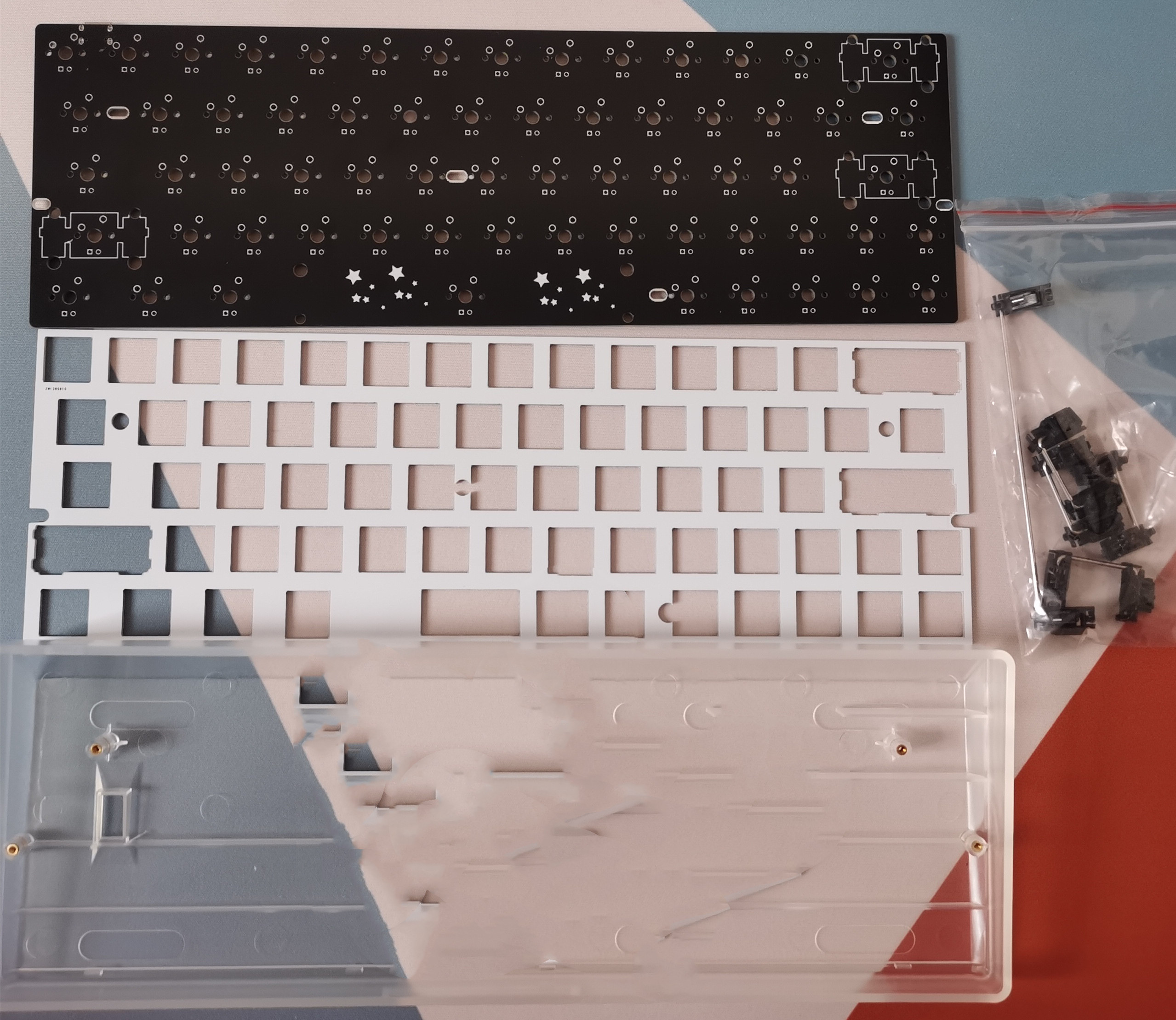 Customized Mechanical Keyboard Kit Left 64 Glass Fiber Positioning Pl...