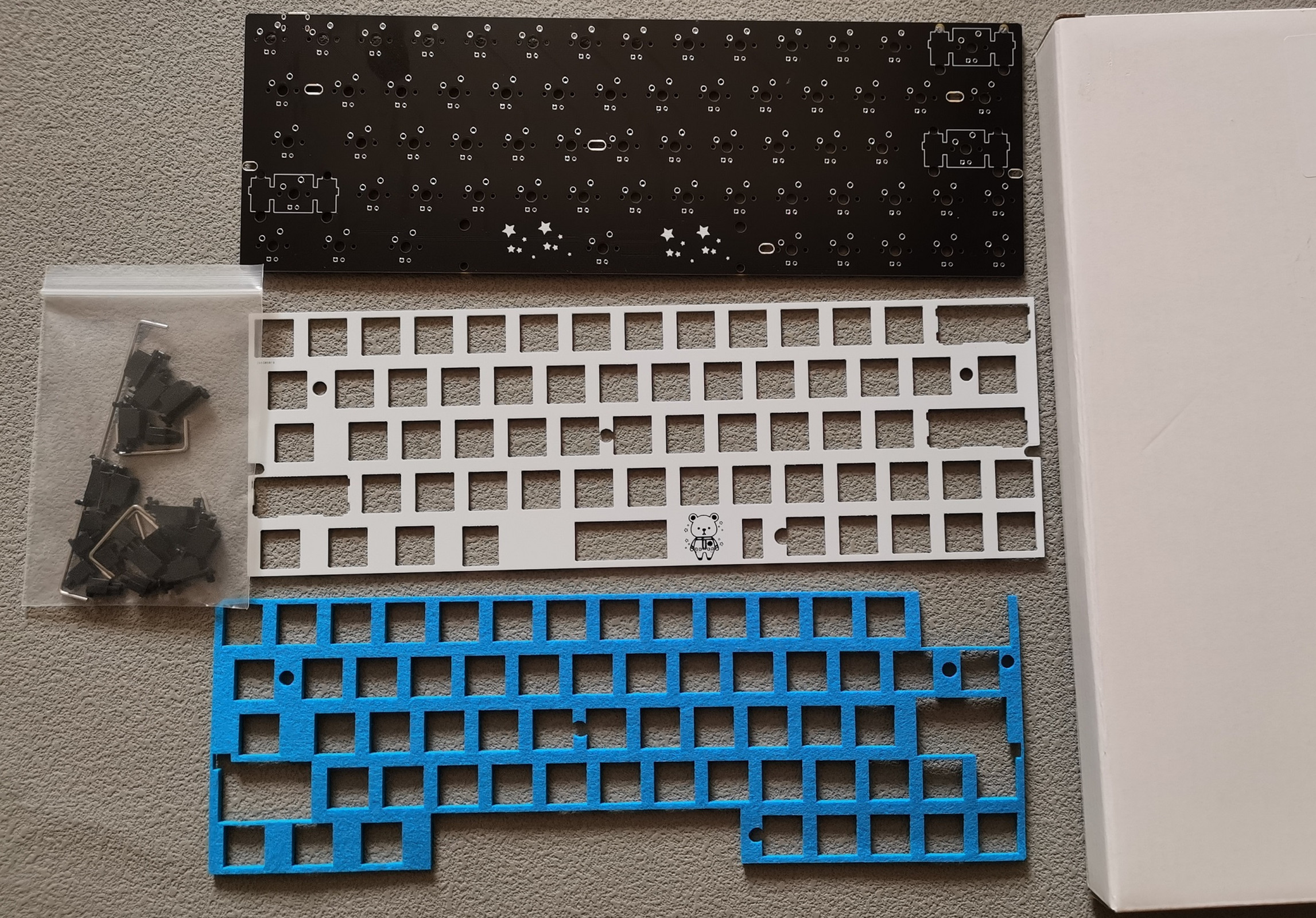Customized Mechanical Keyboard Kit Left 64 Glass Fiber Positioning Pl...