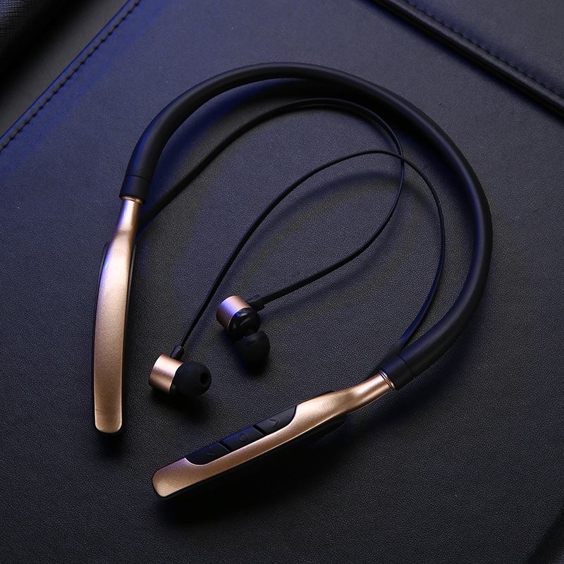 Bluetooth Headset In-Ear Pluggable Memory Card - Golden