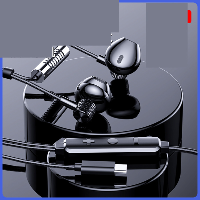 Dual Microphone Sound Card Wired Headset In-ear - C