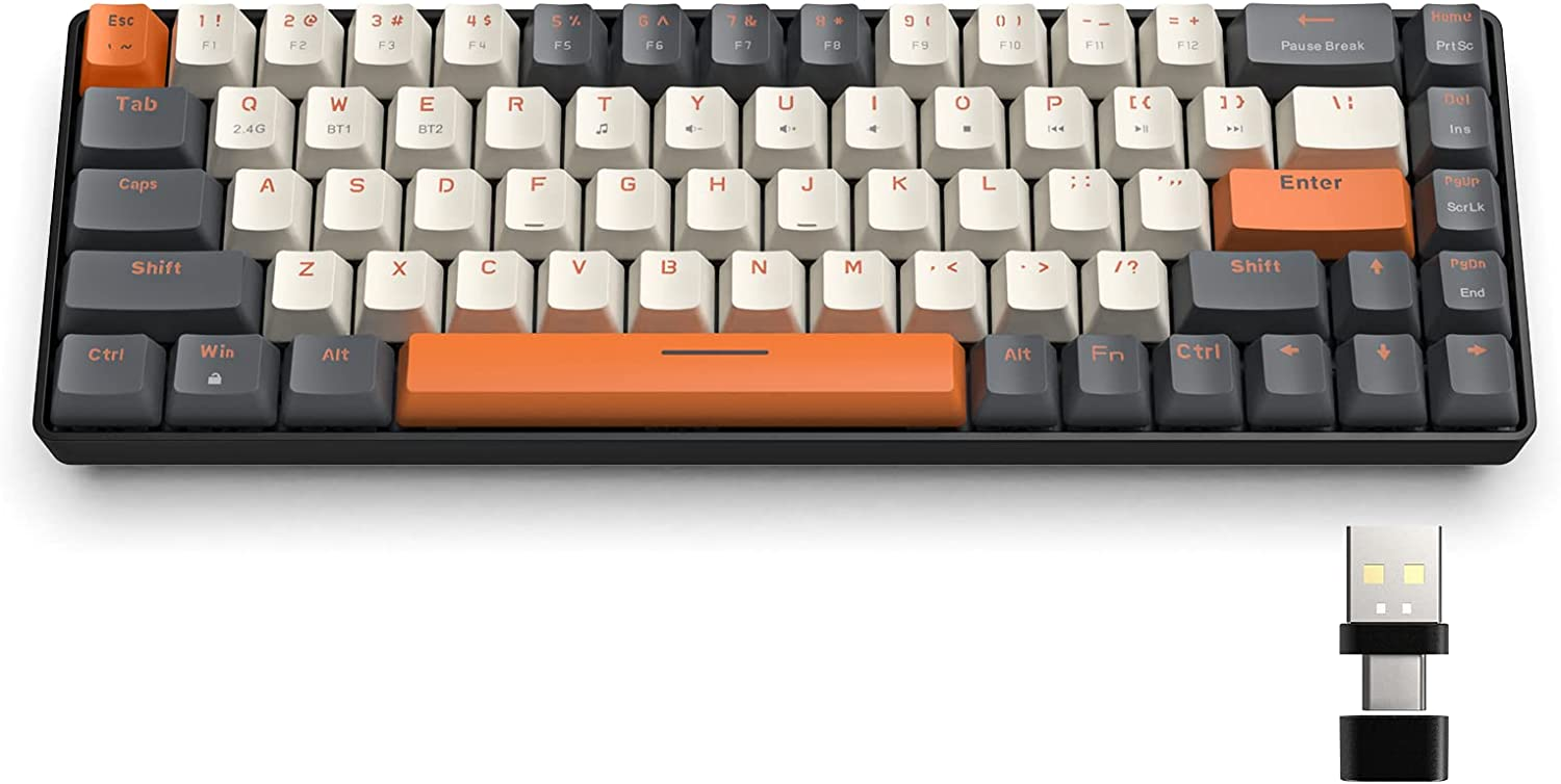 Wireless Bluetooth Mechanical Keyboard,Dual Interface Type C& USB  Fo...