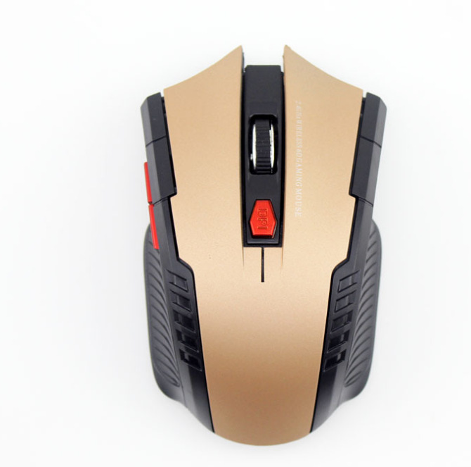 Gaming wireless 2.4G wireless optical mouse - Gold