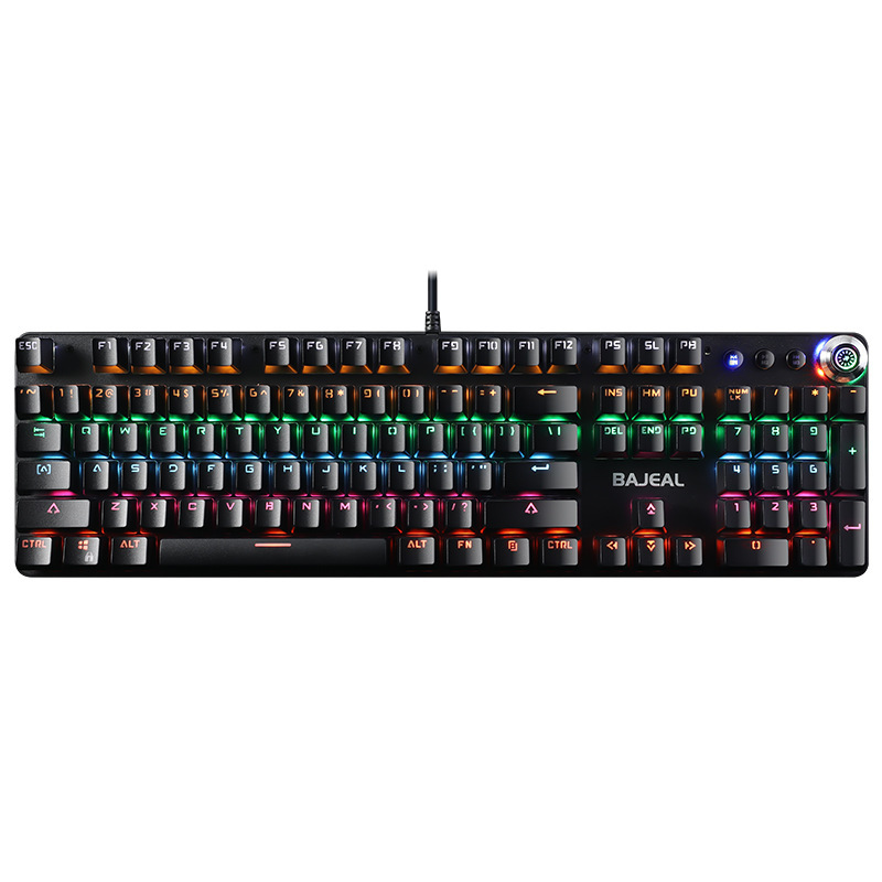 Metal Real Mechanical Keyboard Wired Luminous Knob Green Axis