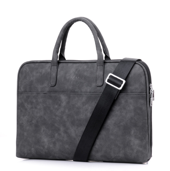 Faux Leather Laptop Bag For Women - Black-14inch-CP