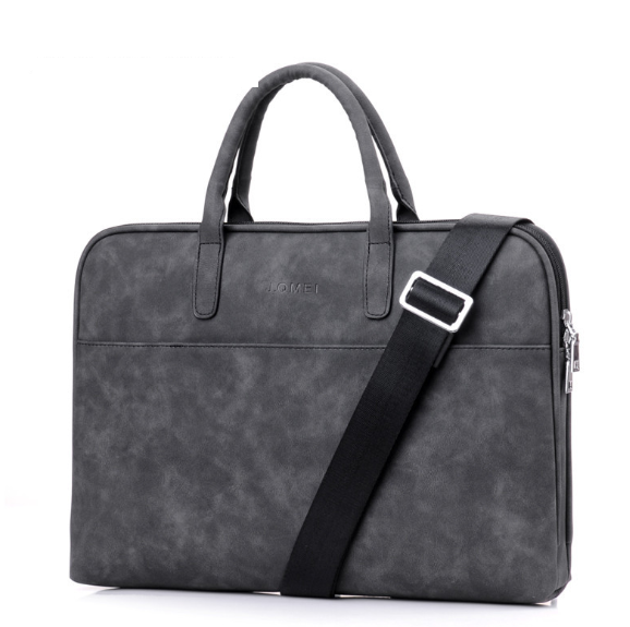 Faux Leather Laptop Bag For Women - Black-15.6inch-Plush