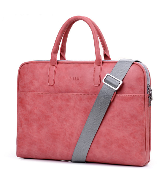 Faux Leather Laptop Bag For Women - Red-14inch-CP