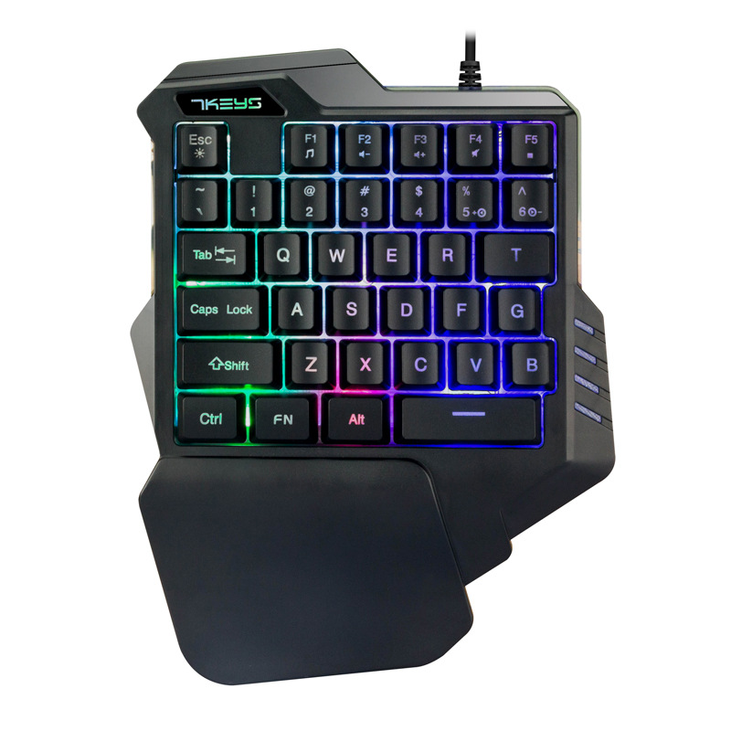 One-Handed Mechanical Gaming Keyboard RGB Backlit Portable Mini Gamin...