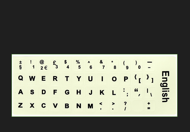 Glowing Keyboard Stickers Arabic Thai Hebrew French Italian German De...
