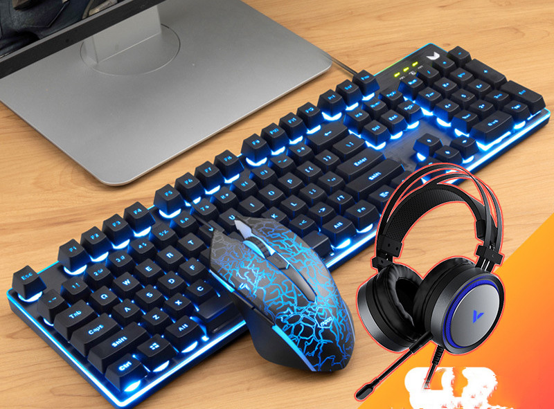 Gaming Keyboard And Mouse Three-piece Set, Mechanical Game, Internet ...