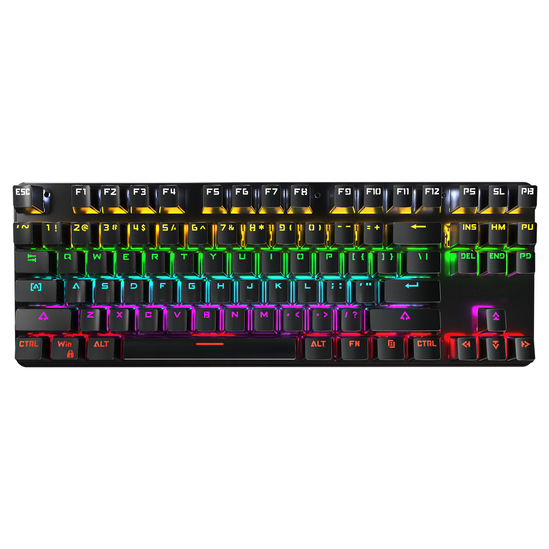 Green Axis Mechanical Keyboard 87 Keys Can Be Plugged - Black green s...