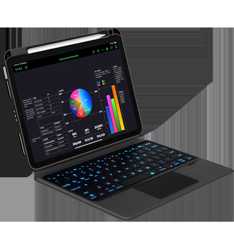 Stylish Bluetooth Keyboard Cover Magic Keyboard - Black-2018iPad Pro11