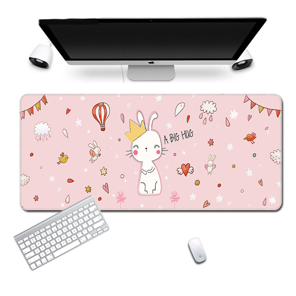 Large Laptop Keyboard Office Print Desk Pad - Sweetheart Rabbit-300x8...