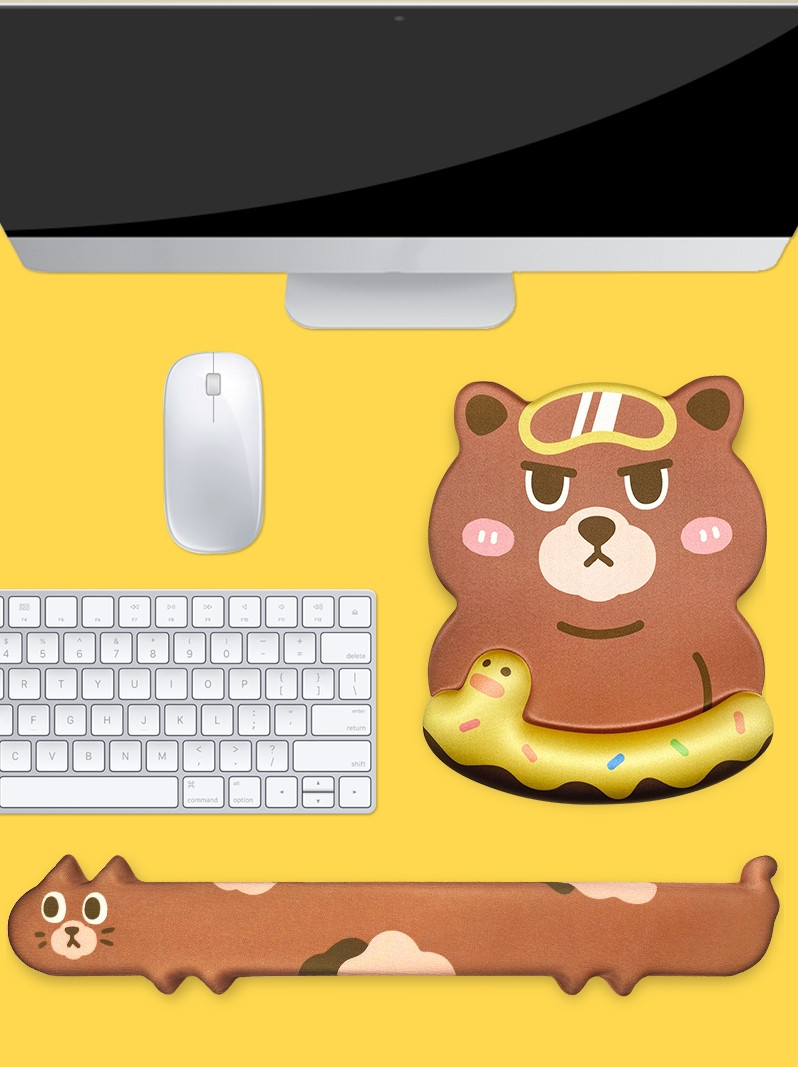 Memory Foam Keyboard Mouse Pad Hand Rest Silicone Wristband - Keyboar...