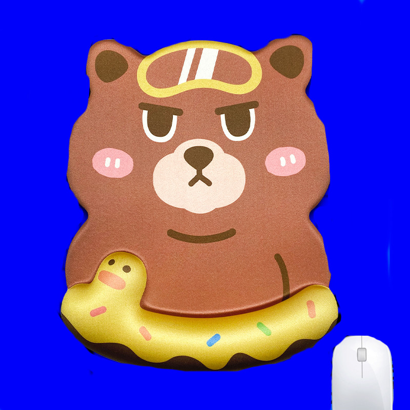 Memory Foam Keyboard Mouse Pad Hand Rest Silicone Wristband - Mouse Bear