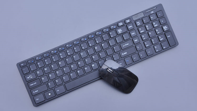 Thin Wireless Keyboard And Mouse Suit Usb Computer Notebook - Black