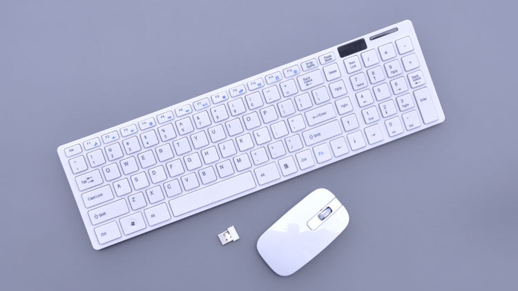 Thin Wireless Keyboard And Mouse Suit Usb Computer Notebook - White