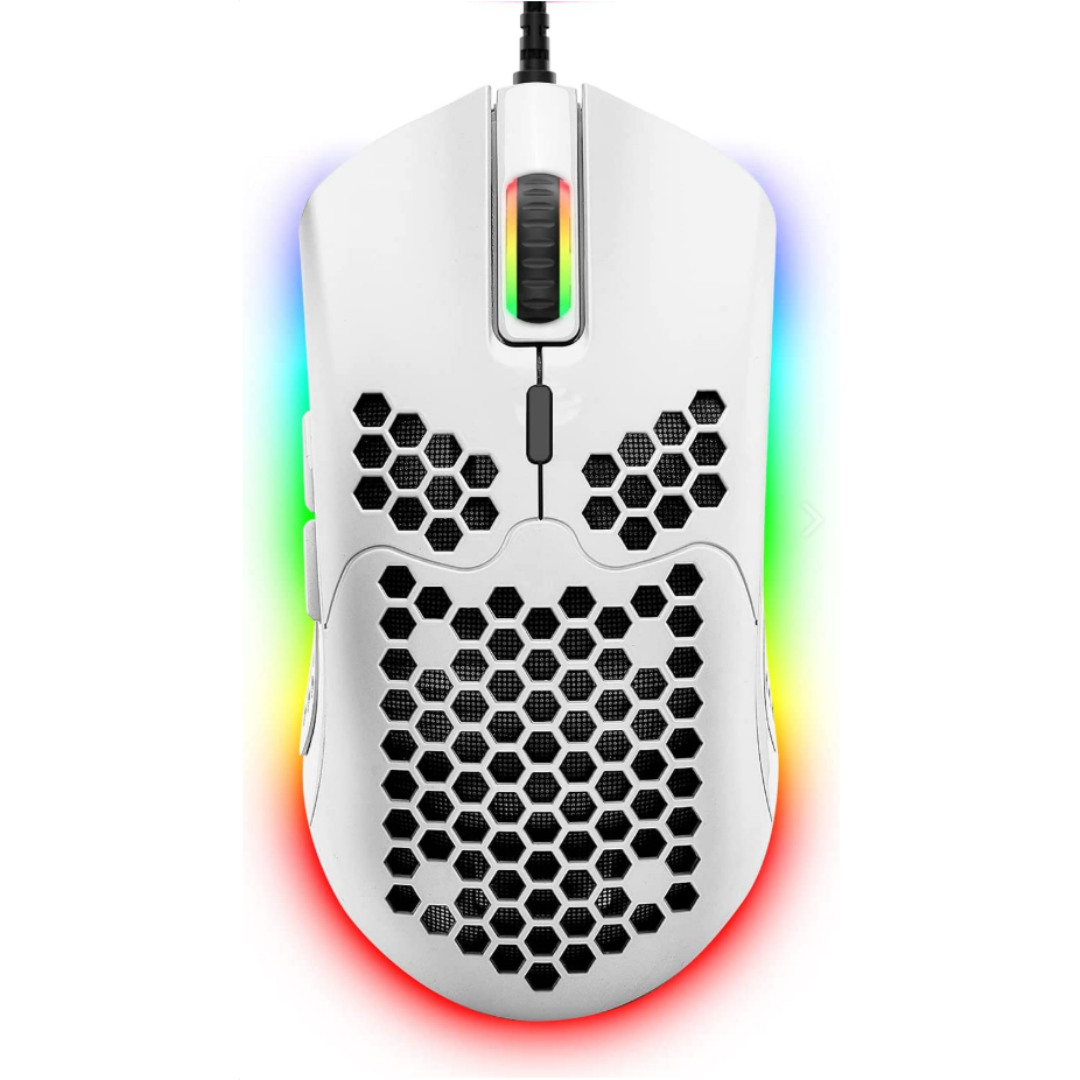 Wired Lightweight 6 RGB Backlit Gaming Mouse With 7 Buttons 6400DPI F...