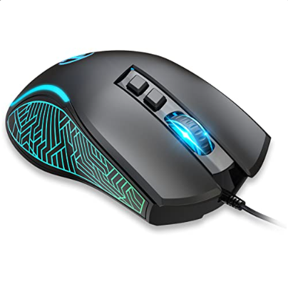 Wired Ergonomic Gaming Mouse RGB Backlit 3600 Adjustable DPI For PC  ...