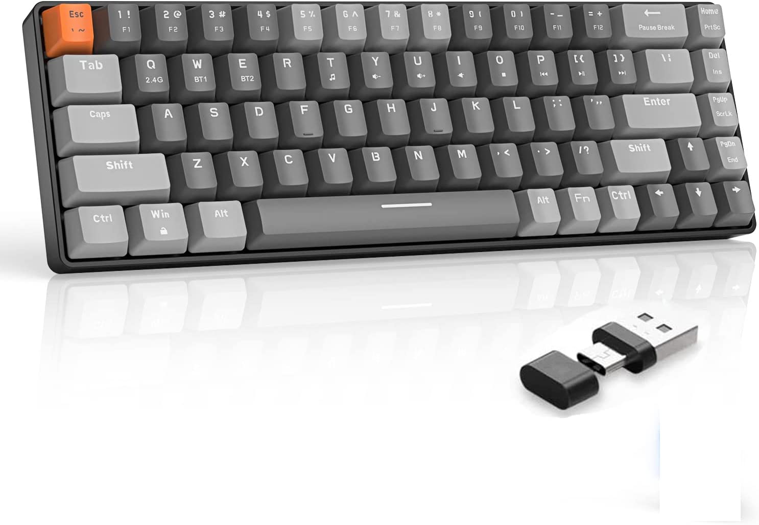 Wireless Bluetooth Mechanical Keyboard,Dual Interface   Type C& USB  ...