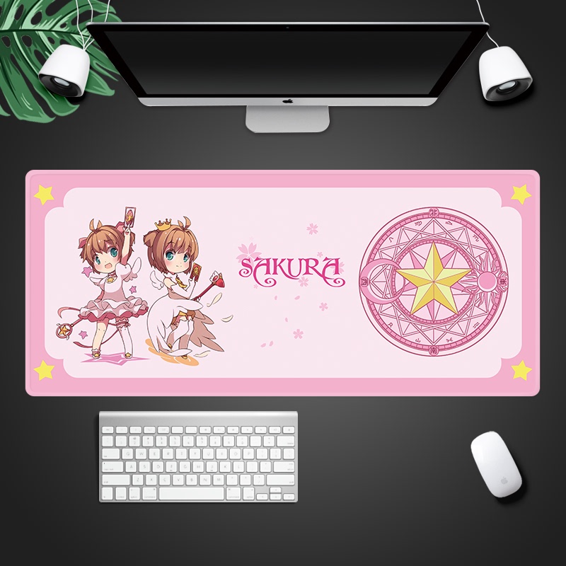 Beautiful Girl Heart Cute Cartoon Girl Pink 50X100 Office Laptop Over...