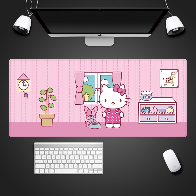 Beautiful Girl Heart Cute Cartoon Girl Pink 50X100 Office Laptop Over...