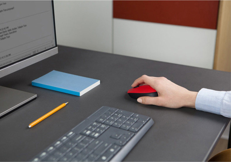 Small Portable Wireless Mouse Computer Office Mouse - Red
