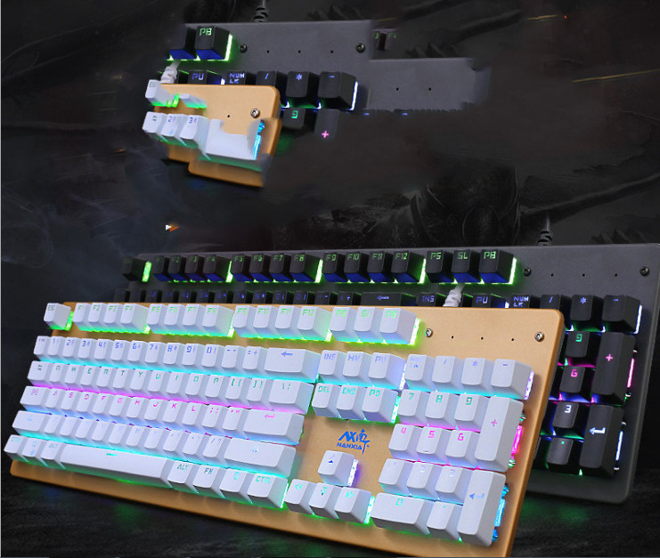 Internet Cafe Metal Backlit Eat Chicken Usb Game Green Axis Membrane ...