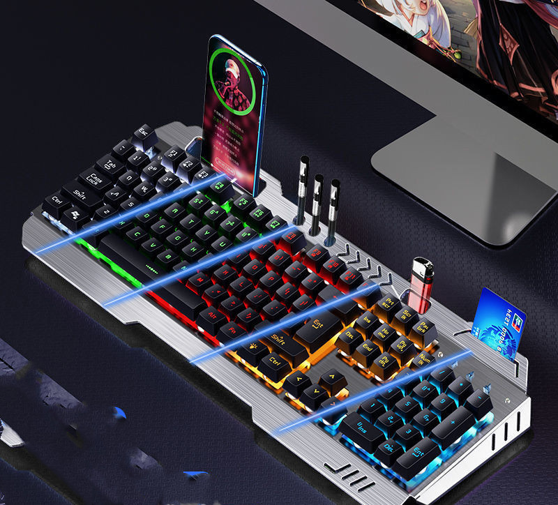 Mechanical Hand Keyboard, Mouse And Earphone Three Piece Suit Wired C...