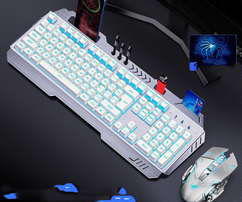 Mechanical Hand Keyboard, Mouse And Earphone Three Piece Suit Wired C...
