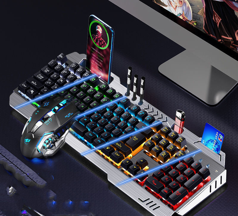 Mechanical Hand Keyboard, Mouse And Earphone Three Piece Suit Wired C...