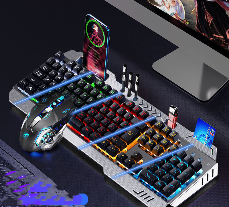 Mechanical Hand Keyboard, Mouse And Earphone Three Piece Suit Wired C...