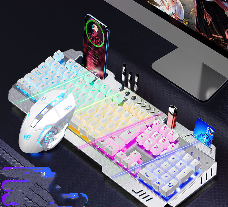 Mechanical Hand Keyboard, Mouse And Earphone Three Piece Suit Wired C...