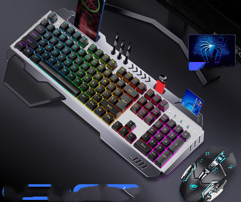 Mechanical Hand Keyboard, Mouse And Earphone Three Piece Suit Wired C...