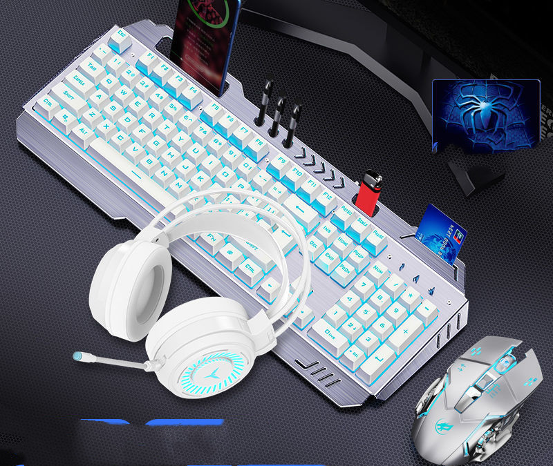 Mechanical Hand Keyboard, Mouse And Earphone Three Piece Suit Wired C...