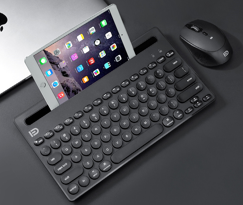 Wireless Bluetooth Mouse And Mouse Set - Black-Keyboard