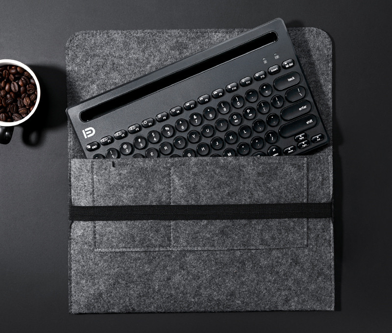 Wireless Bluetooth Mouse And Mouse Set - Black-Keyboard plus storage bag