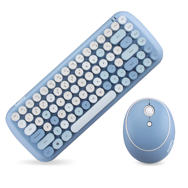 Office Mini Wireless 2.4G Keyboard Mouse Set - Blue