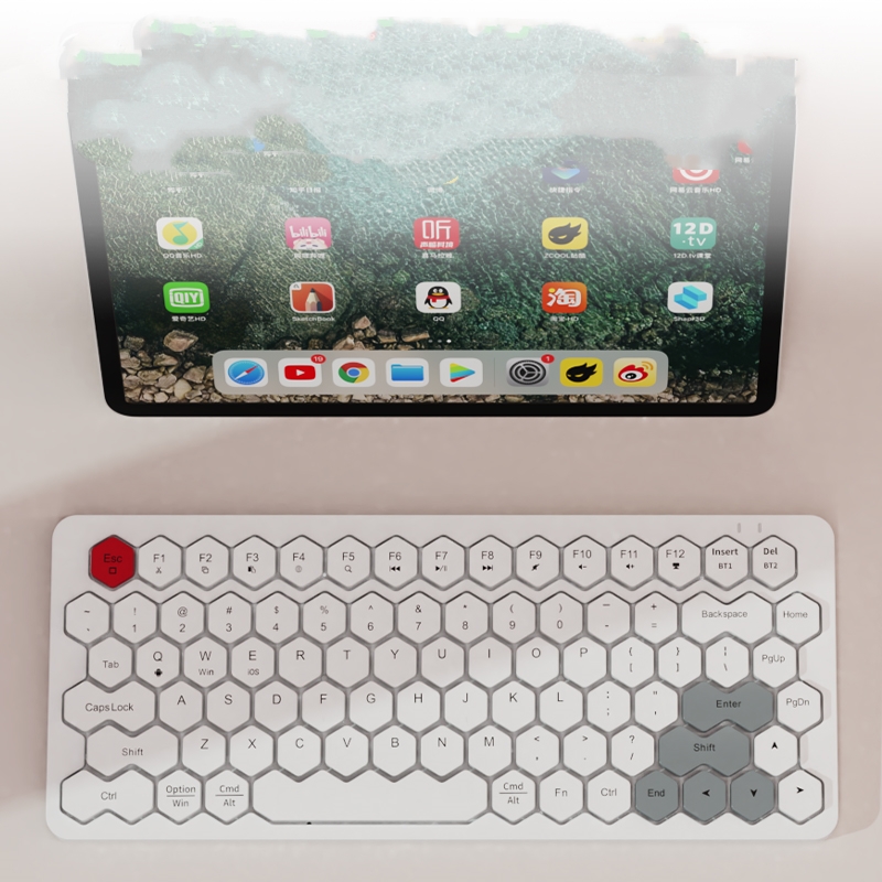 Skywalker Wireless Honeycomb Keyboard And Mouse Set - White mix
