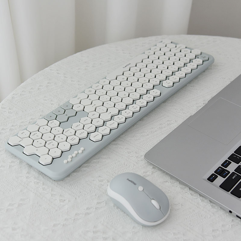 Skywalker Wireless Honeycomb Keyboard And Mouse Set - Smokeblue