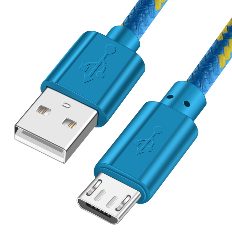 Woven nylon cloth data cable - Blue-1m