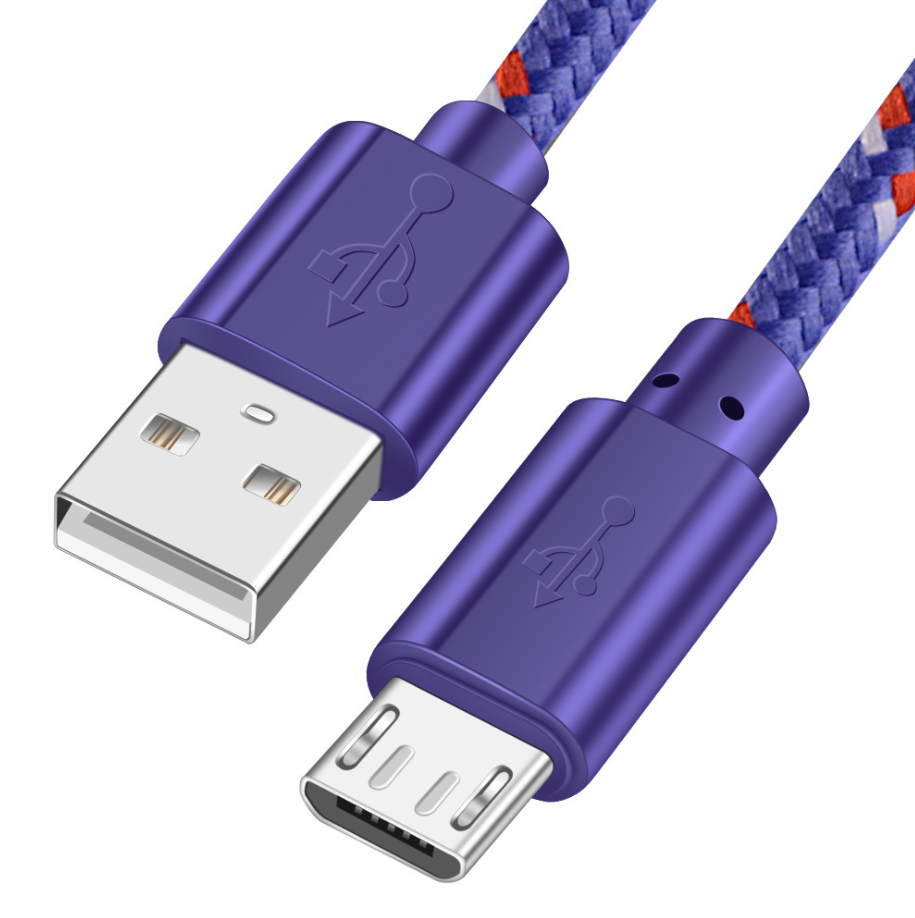 Woven nylon cloth data cable - Purple-0.5m
