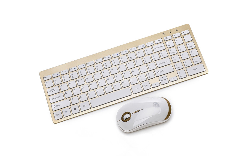 USB Wireless Keyboard Gift Business Keyboard - Golden